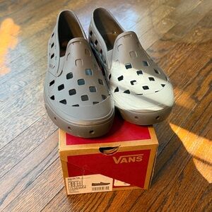 Vans Gray Perforated Slip-Ons